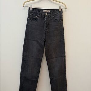 Levi's Women's Black Straight Ankle Leg Jeans